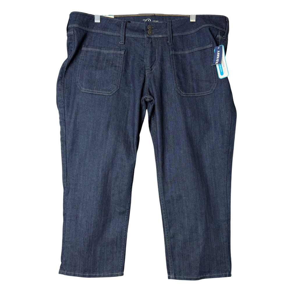 New Y2K Old Navy The Diva Capri Jeans Womens 14 Blue‎ Dark Wash Patch Pocket